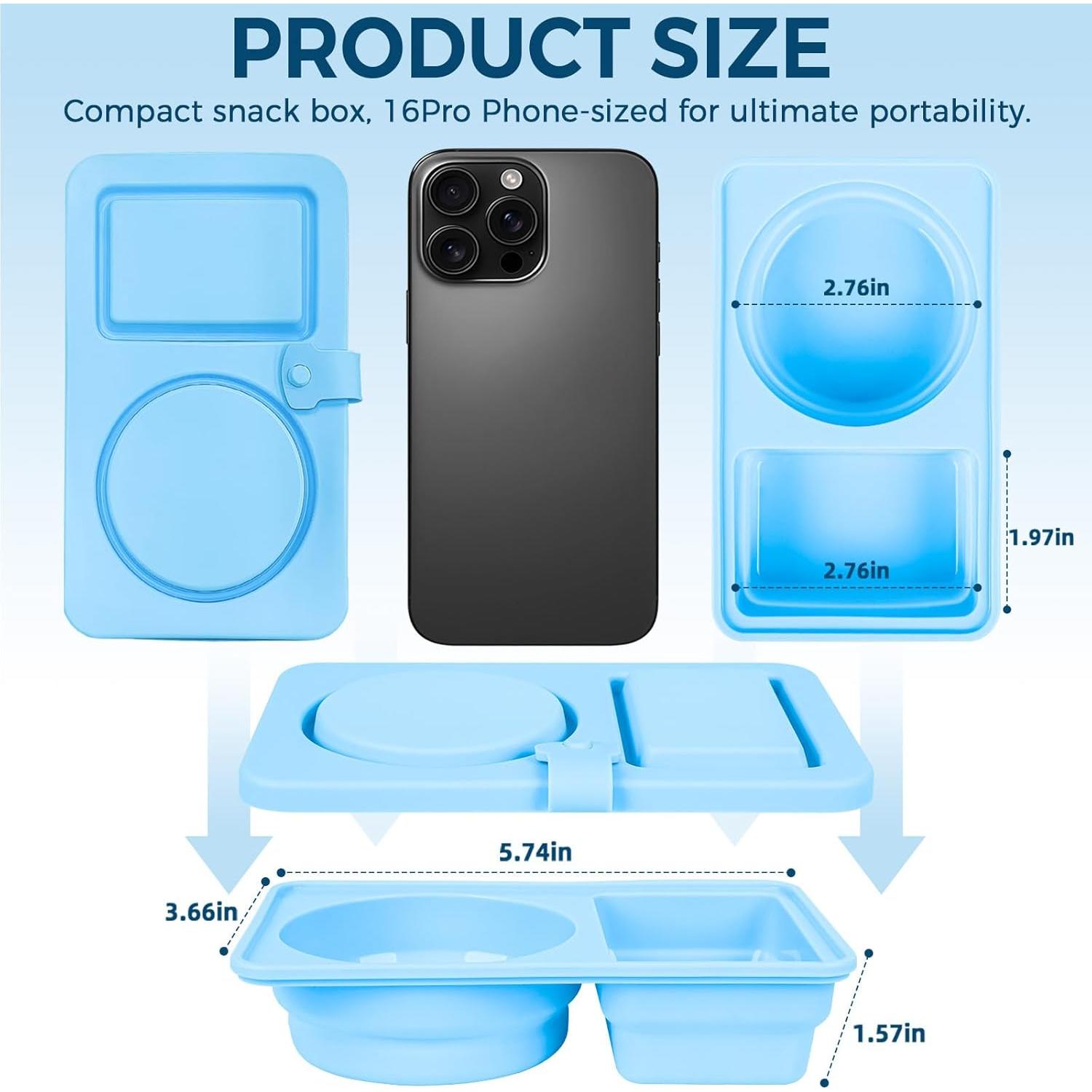 Paquete de 4 Contenedores de Snack de Silicona Reutilizables