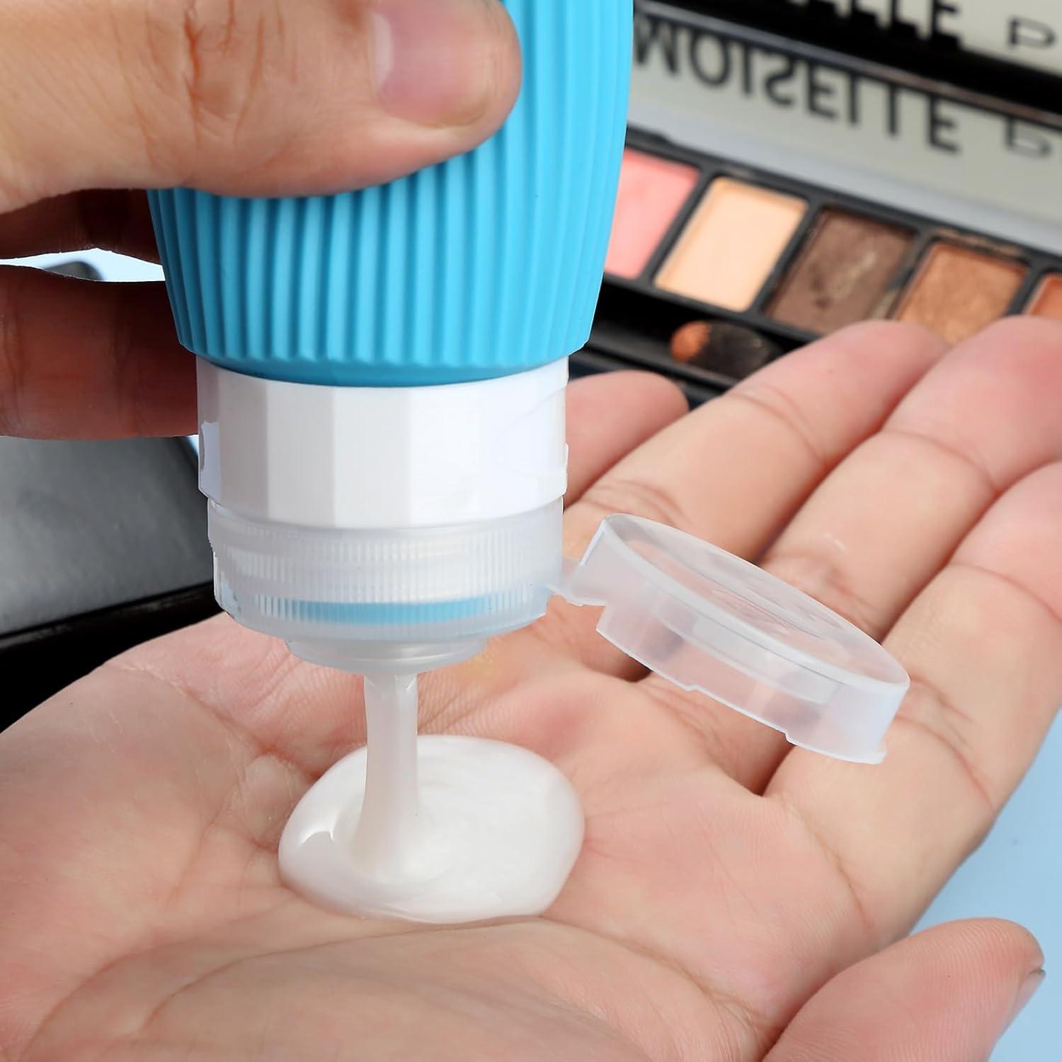 Set de 4 Botellas de Viaje Silicona 3oz Aprobadas por TSA