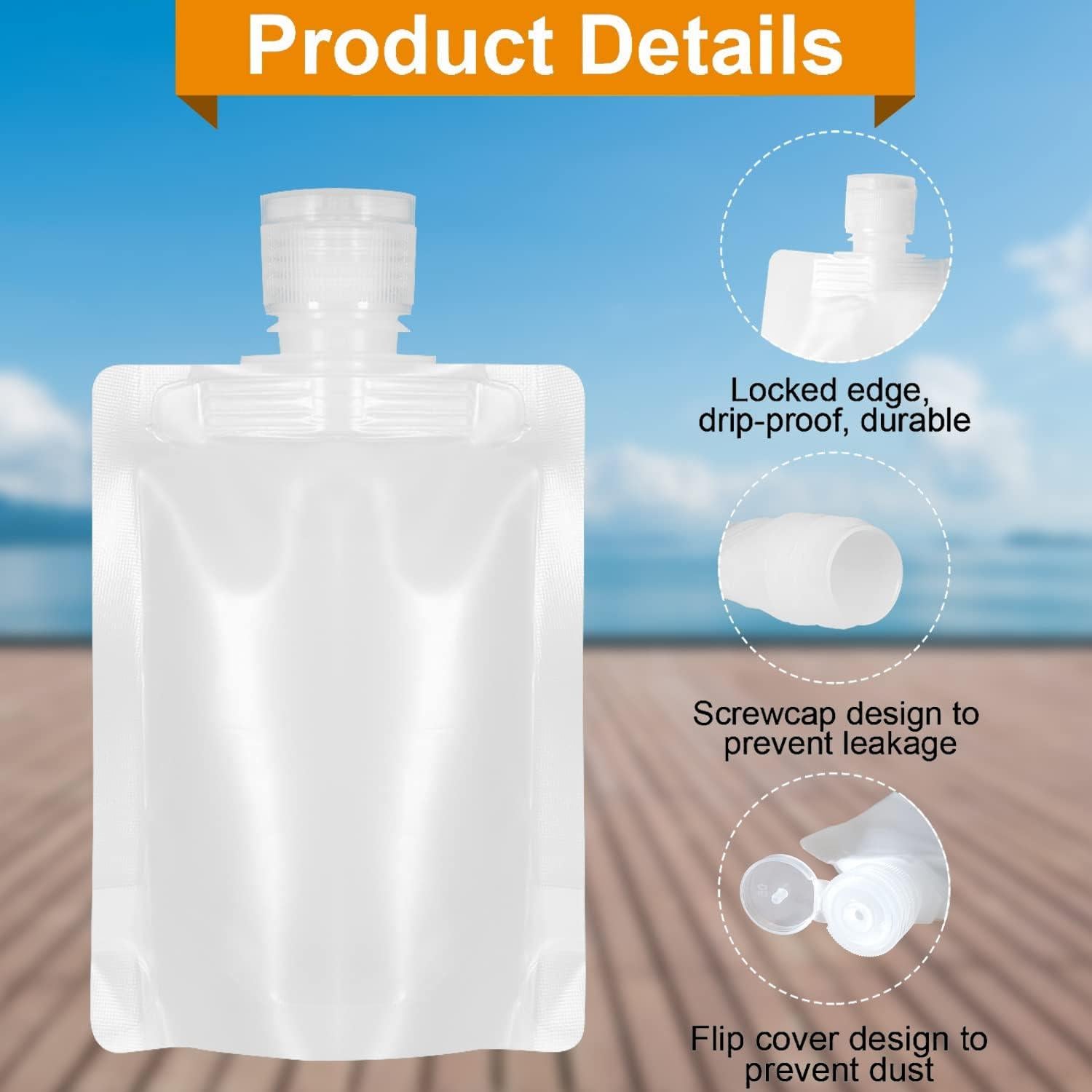 18 Bolsas de Squeeze Vacías HQLESHUI 30ml/50ml/100ml Viaje