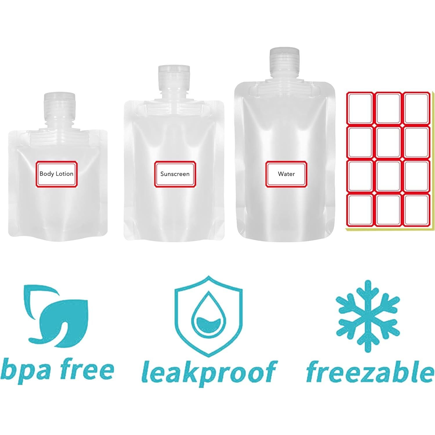 18 Bolsas de Squeeze Vacías HQLESHUI 30ml/50ml/100ml Viaje