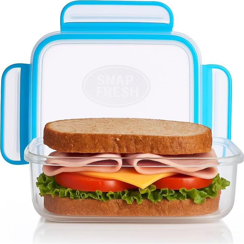 Contenedores de Sándwich Snap Fresh - 4 Unidades 450 ml