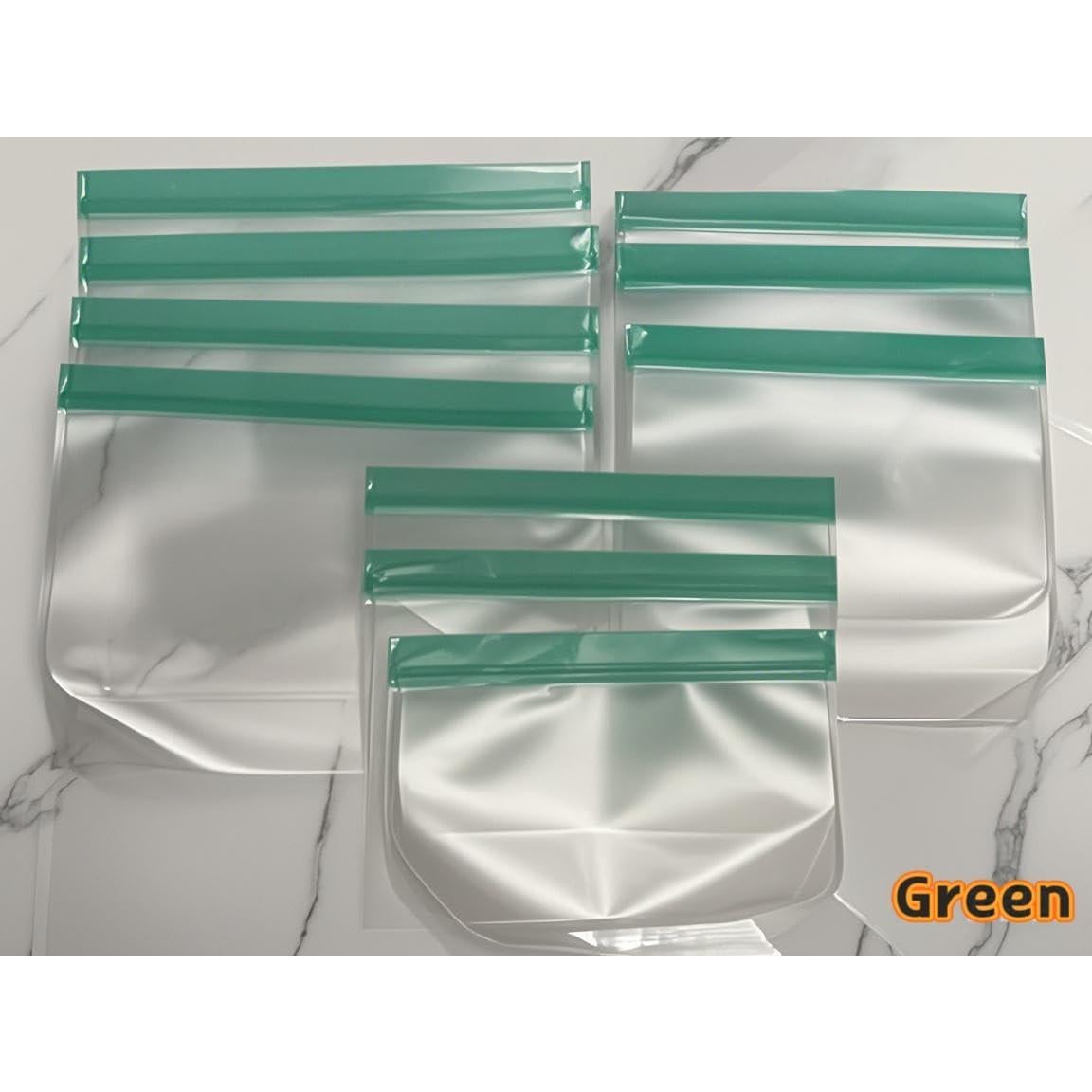 Paquete de 10 Bolsas Reutilizables Genérico 3 Tamaños Verde