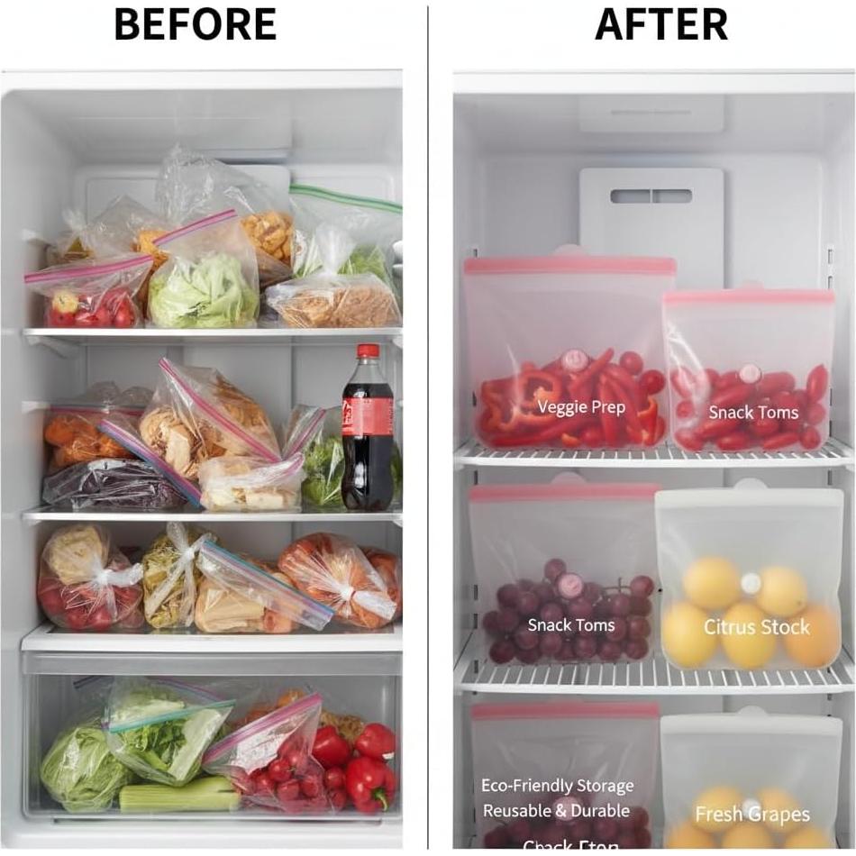 Bolsas de Almacenamiento de Comida Silicona Reutilizables 1300ml