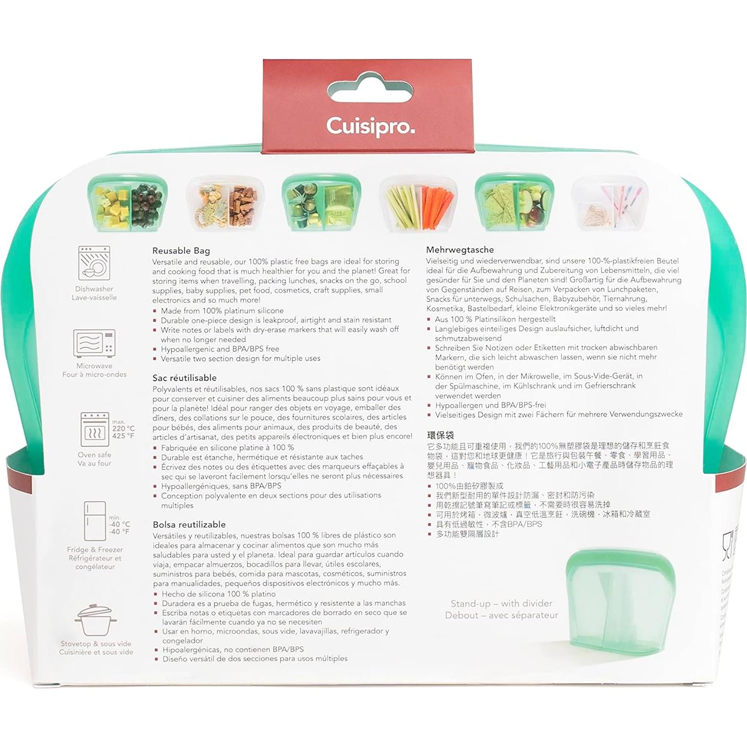 Bolsa Reutilizable de Silicona Cuisipro 44oz Verde 21.6x15.5cm