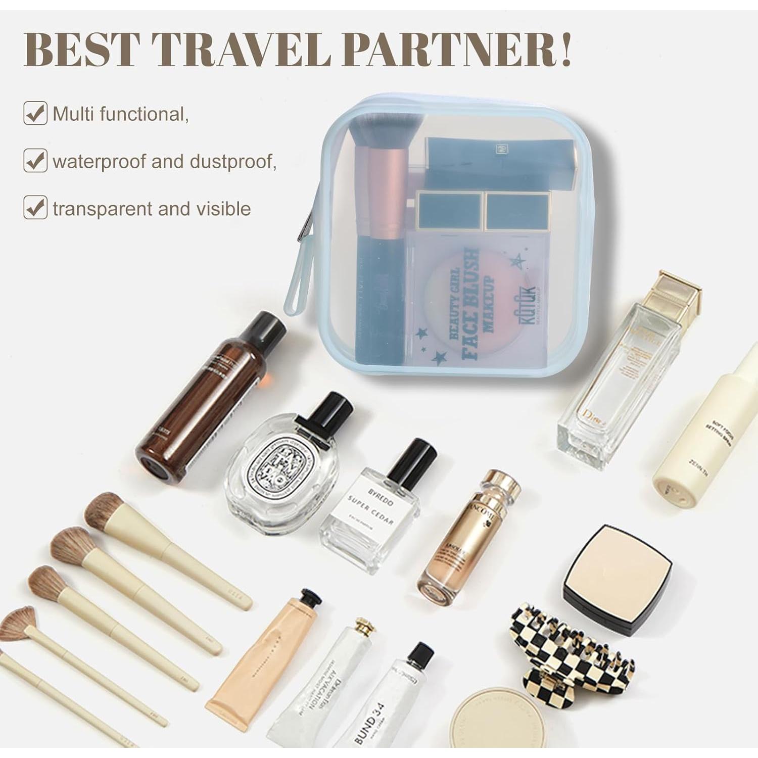 Bolsa de Maquillaje de Viaje BS-MALL - Silicona Impermeable, 2 Piezas