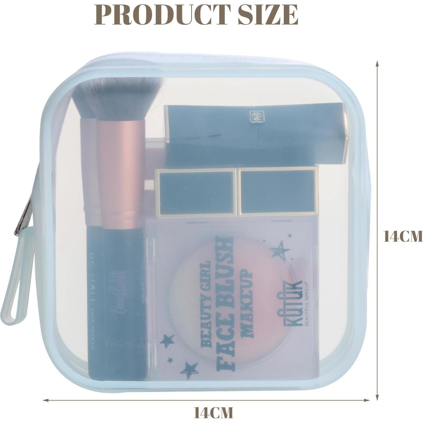 Bolsa de Maquillaje de Viaje BS-MALL - Silicona Impermeable, 2 Piezas