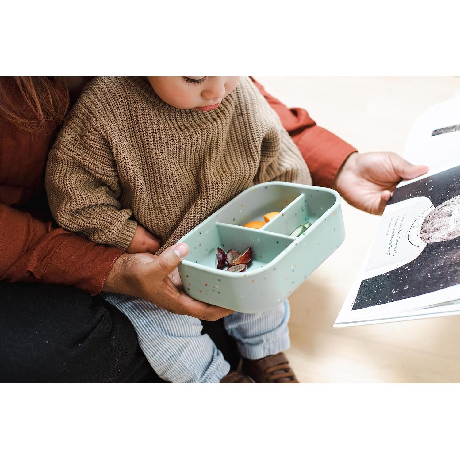 Caja Bento de Silicona Spoondrift Verde 3 Compartimentos 400ml