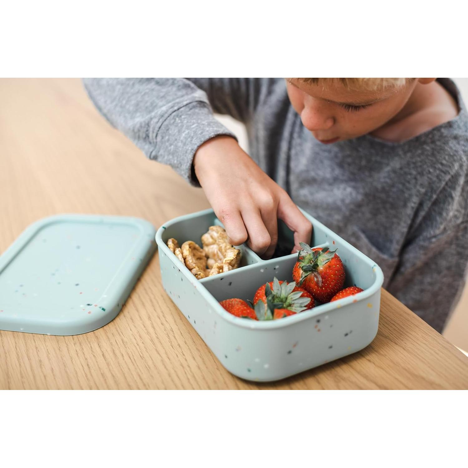 Caja Bento de Silicona Spoondrift Verde 3 Compartimentos 400ml