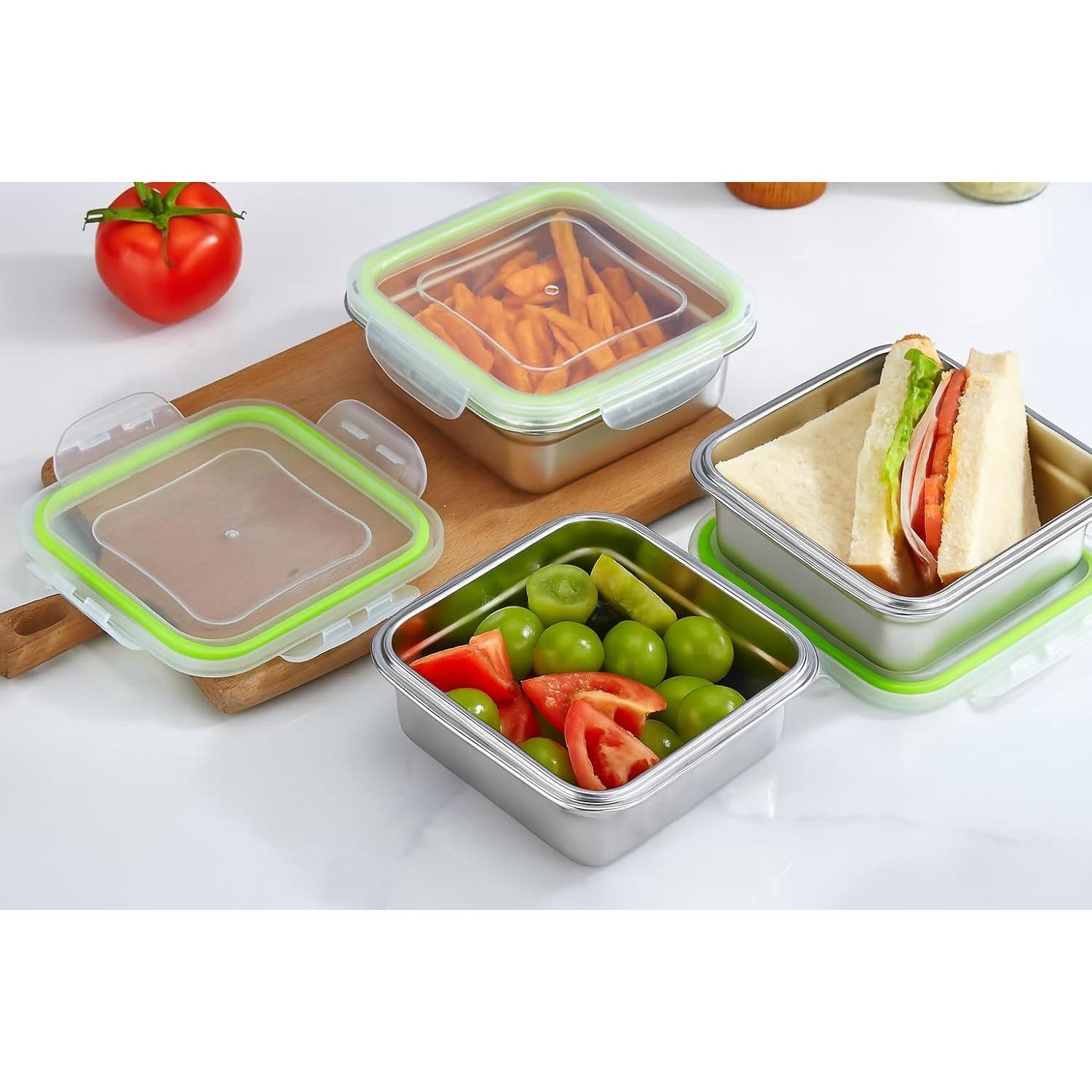 Juego de 3 Contenedores de Sándwich Acero Inoxidable SnapMate