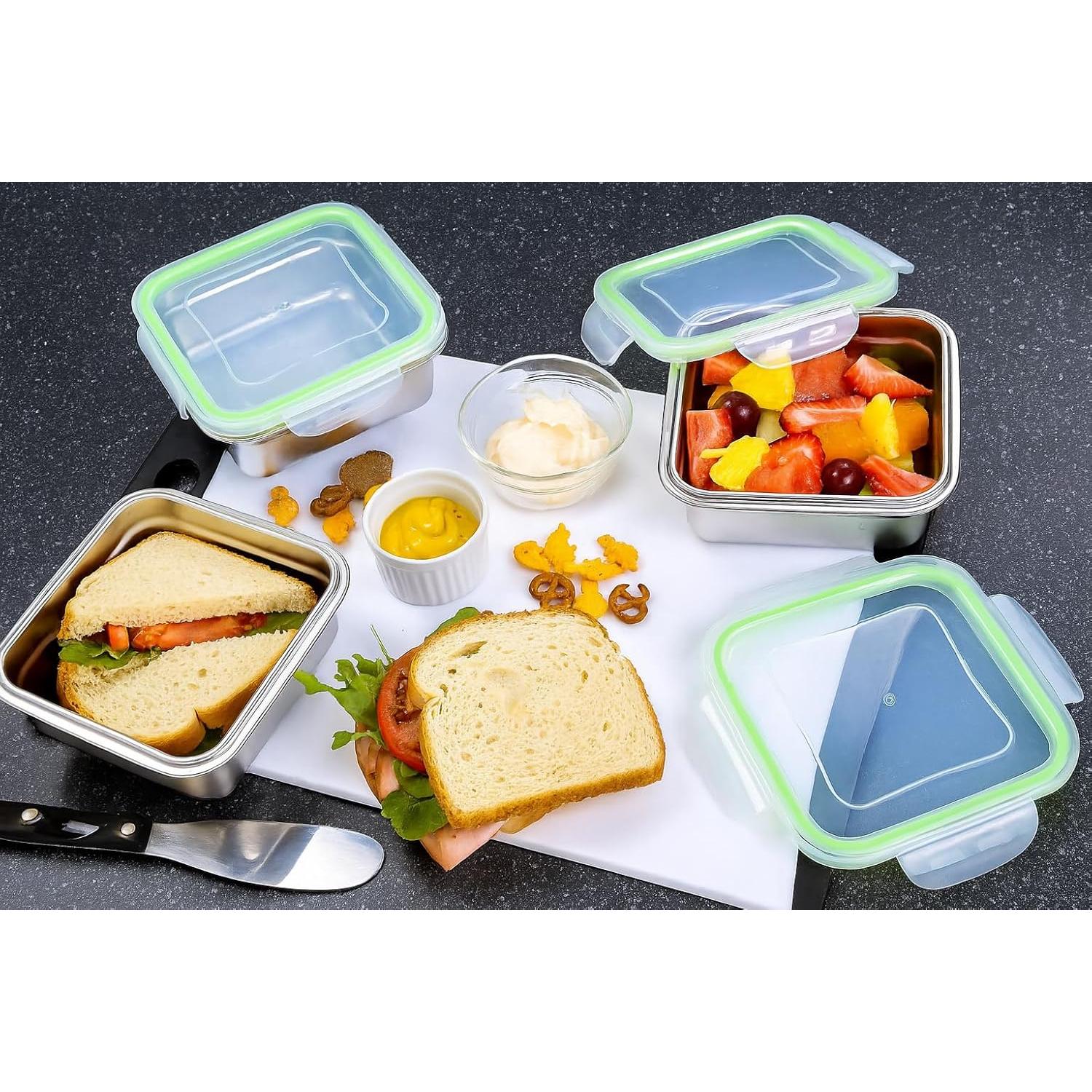 Juego de 3 Contenedores de Sándwich Acero Inoxidable SnapMate