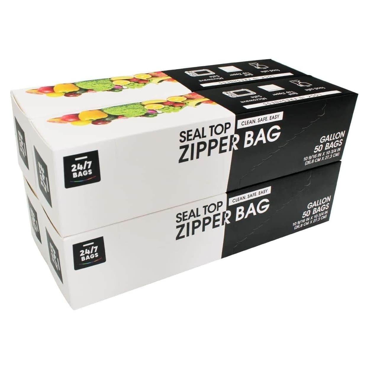 Bolsas de Almacenamiento 24/7 - 200 Unidades Galón con Doble Cierre