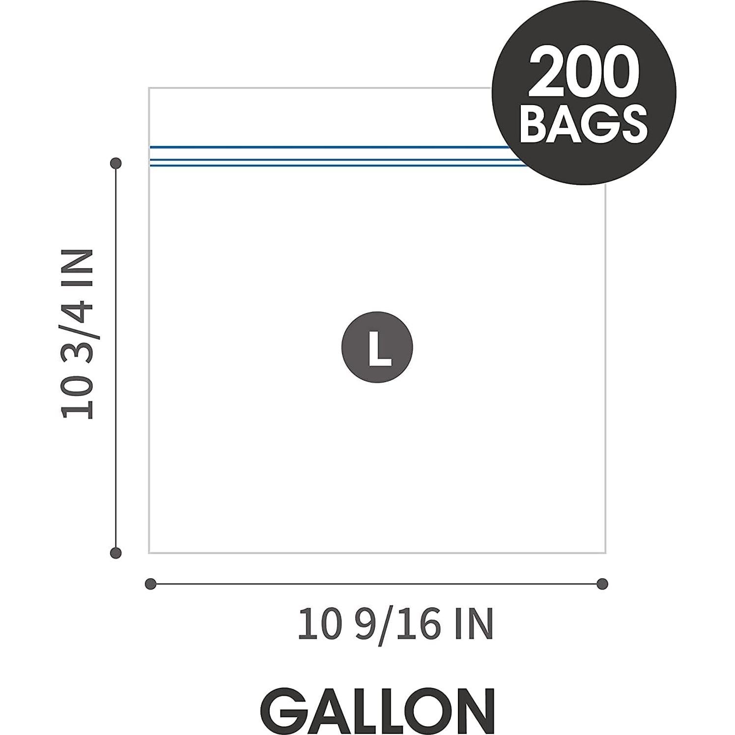 Bolsas de Almacenamiento 24/7 - 200 Unidades Galón con Doble Cierre