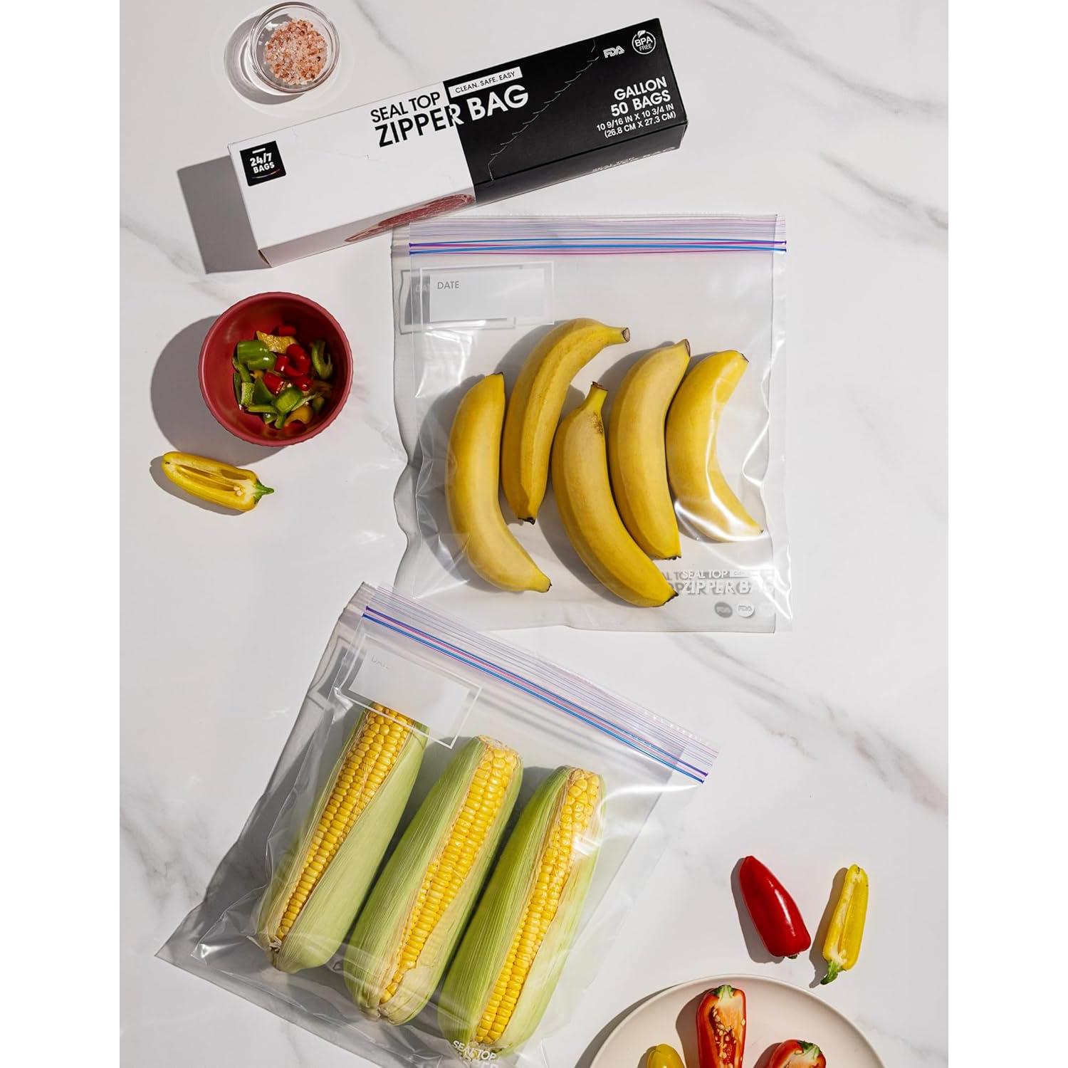 Bolsas de Almacenamiento 24/7 - 200 Unidades Galón con Doble Cierre