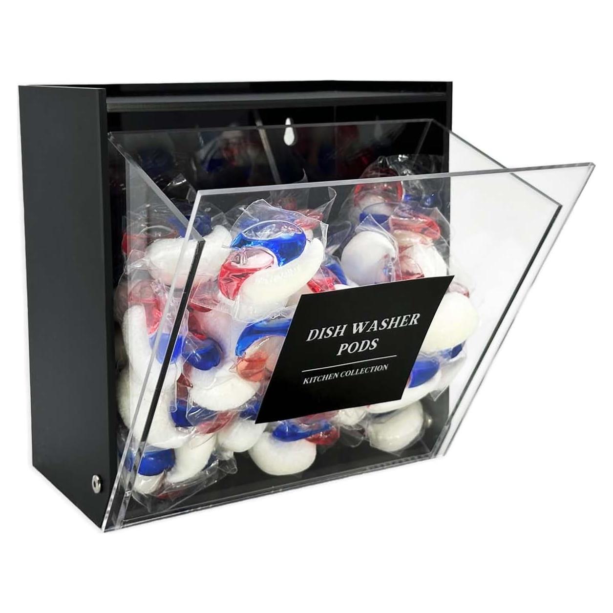 Contenedor de cápsulas de lavandería Gnjoyxuan negro 18.89 cm