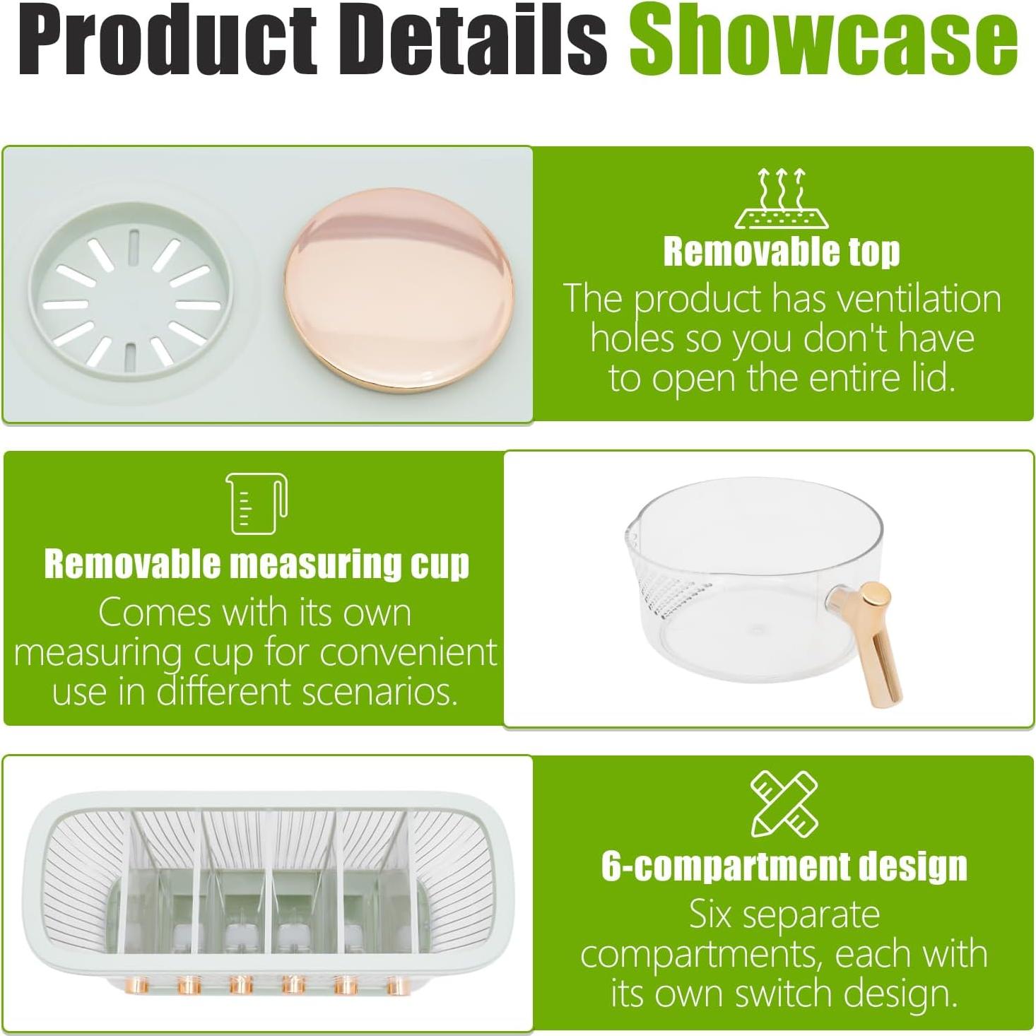 Dispensador de Granos Ageanbri 10kg 6 Compartimentos Verde Claro