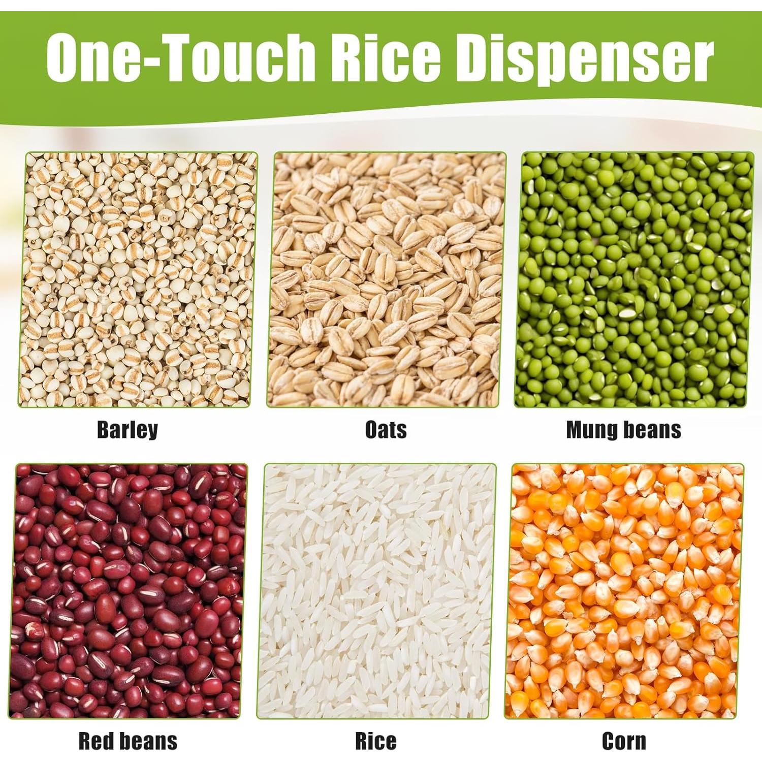 Dispensador de Granos Ageanbri 10kg 6 Compartimentos Verde Claro