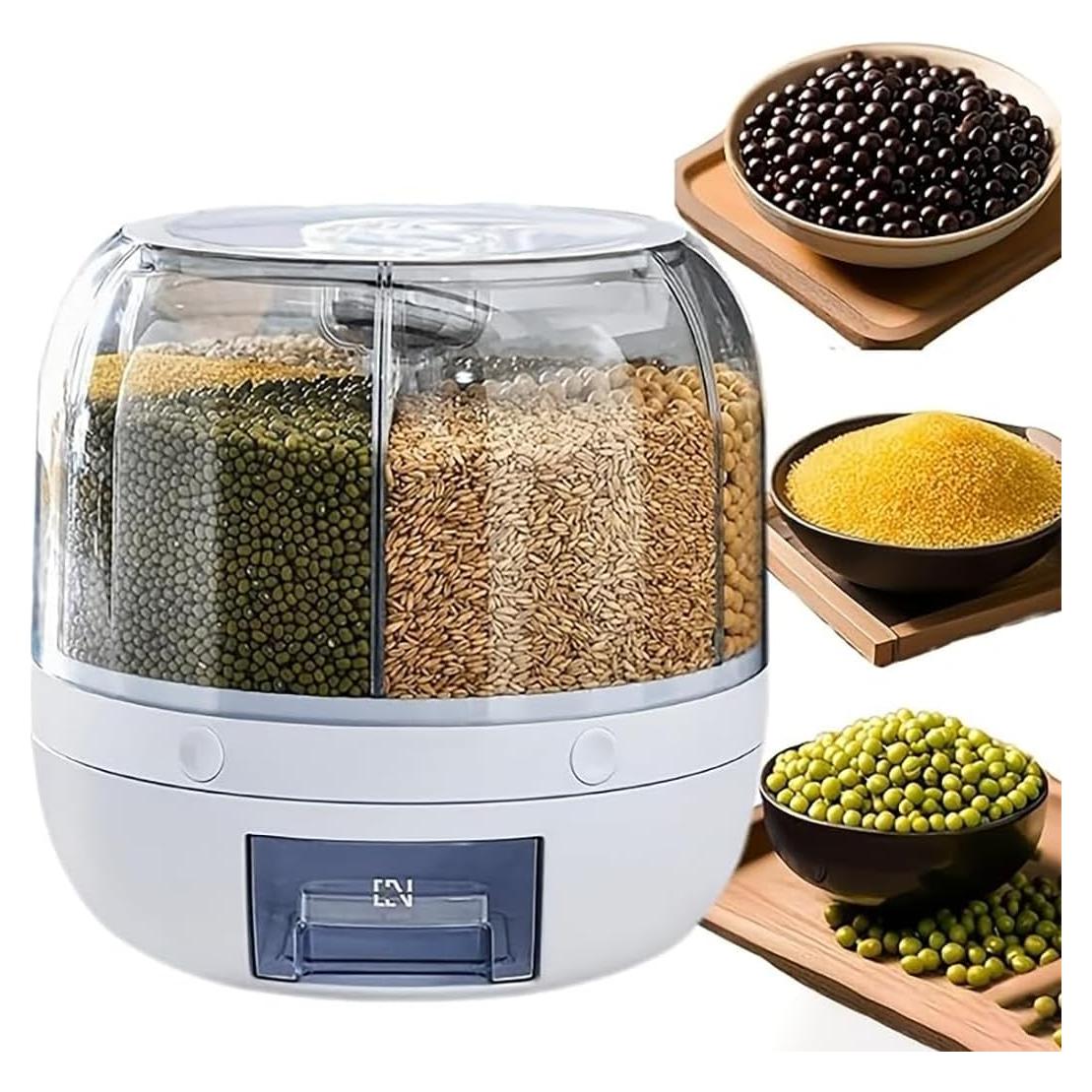 Contenedor de Almacenamiento de Granos Wnnideo 20L 6 Compartimentos