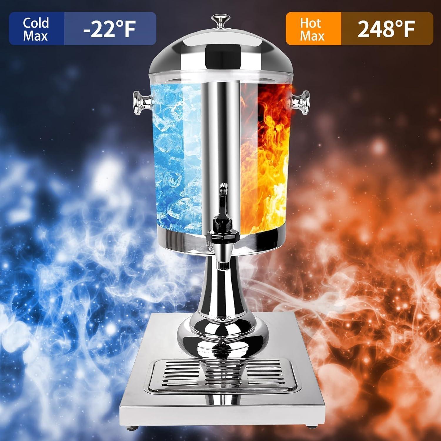 Dispensador de Bebidas FULIYE.GZ 8.34L Acero Inoxidable y Acrílico