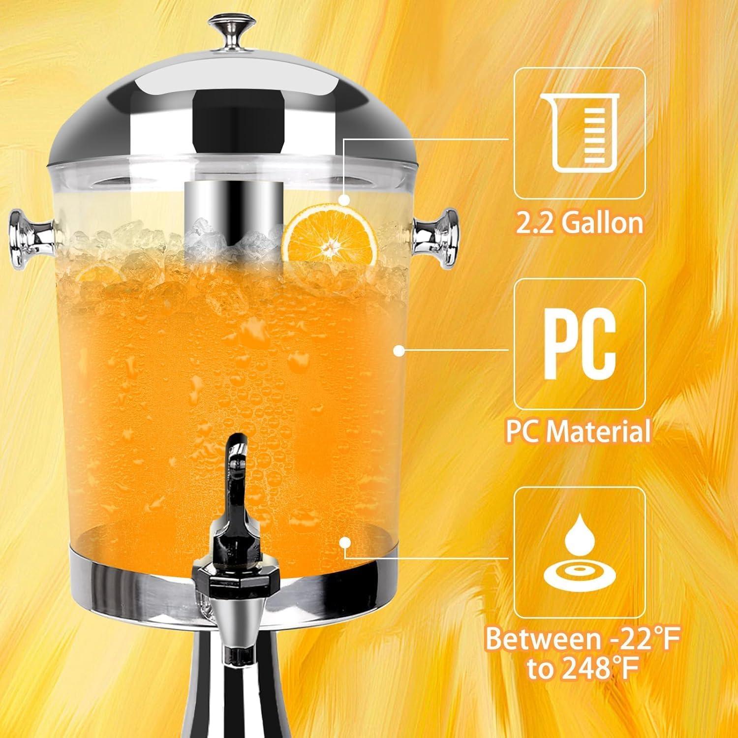 Dispensador de Bebidas FULIYE.GZ 8.34L Acero Inoxidable y Acrílico