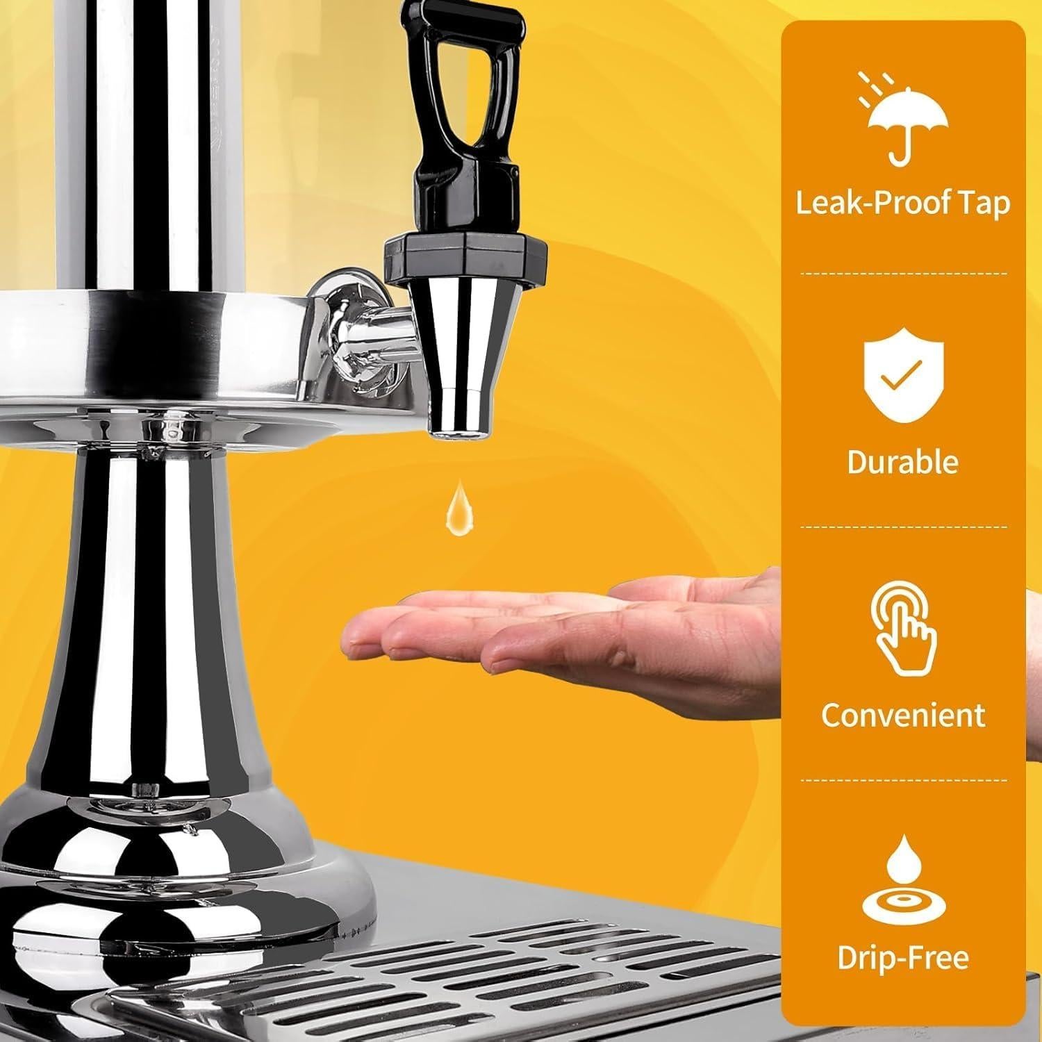 Dispensador de Bebidas FULIYE.GZ 8.34L Acero Inoxidable y Acrílico