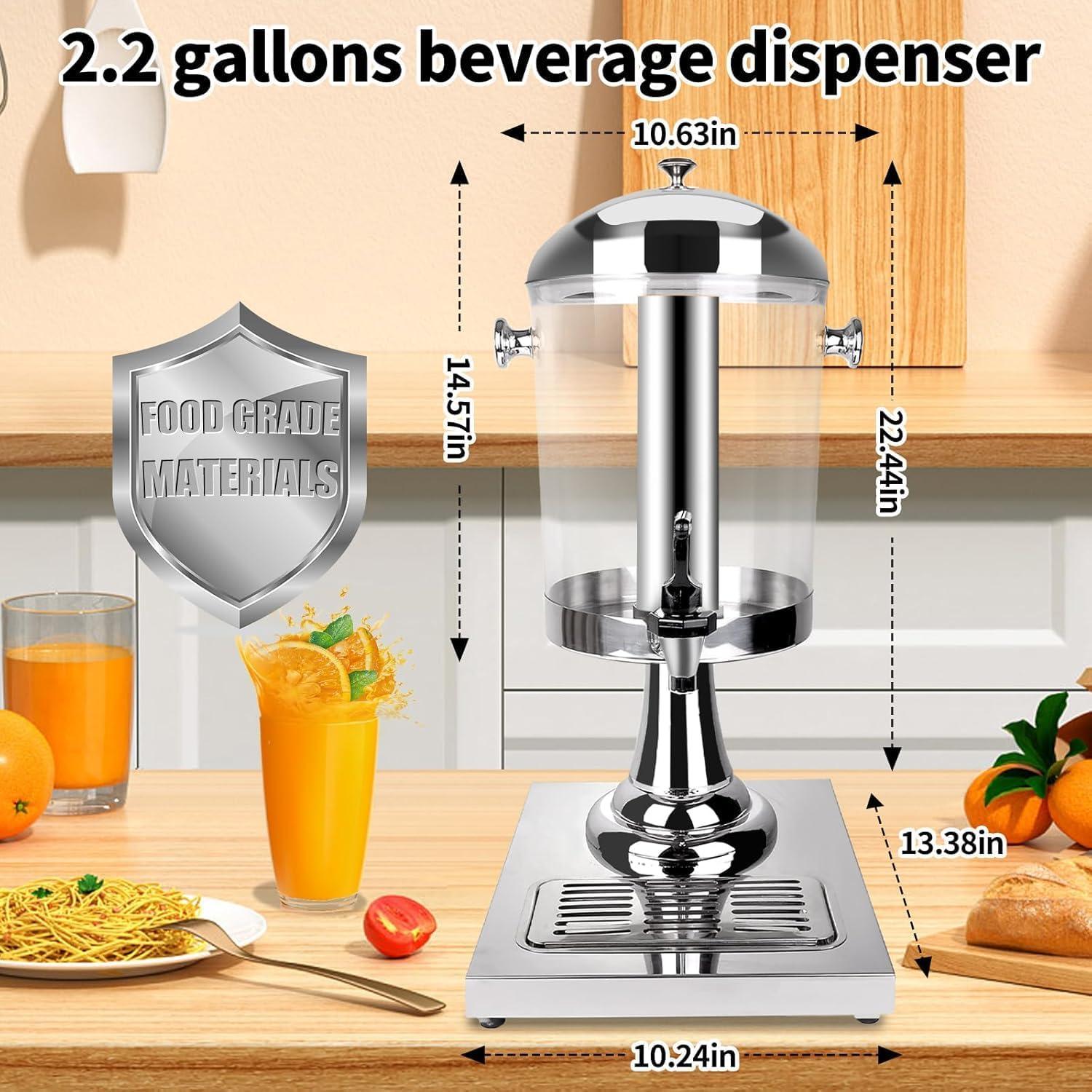 Dispensador de Bebidas FULIYE.GZ 8.34L Acero Inoxidable y Acrílico