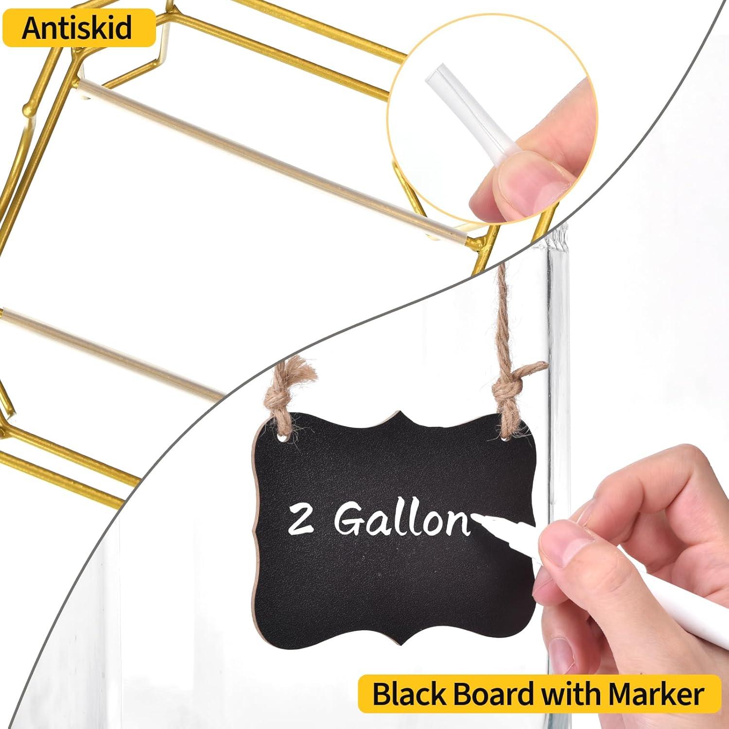 Dispensador de Bebidas de Vidrio FUREEY 2 Galones con Soporte Dorado