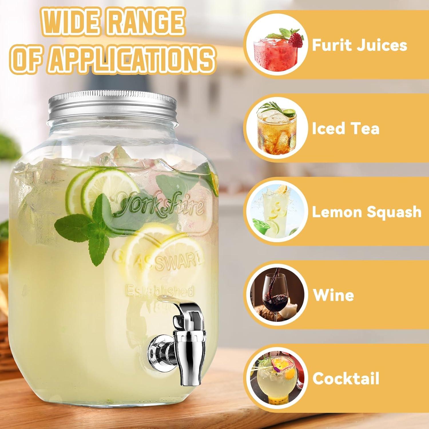 Dispensador de Bebidas de Vidrio Haotao 3.78L Retro Minimalista