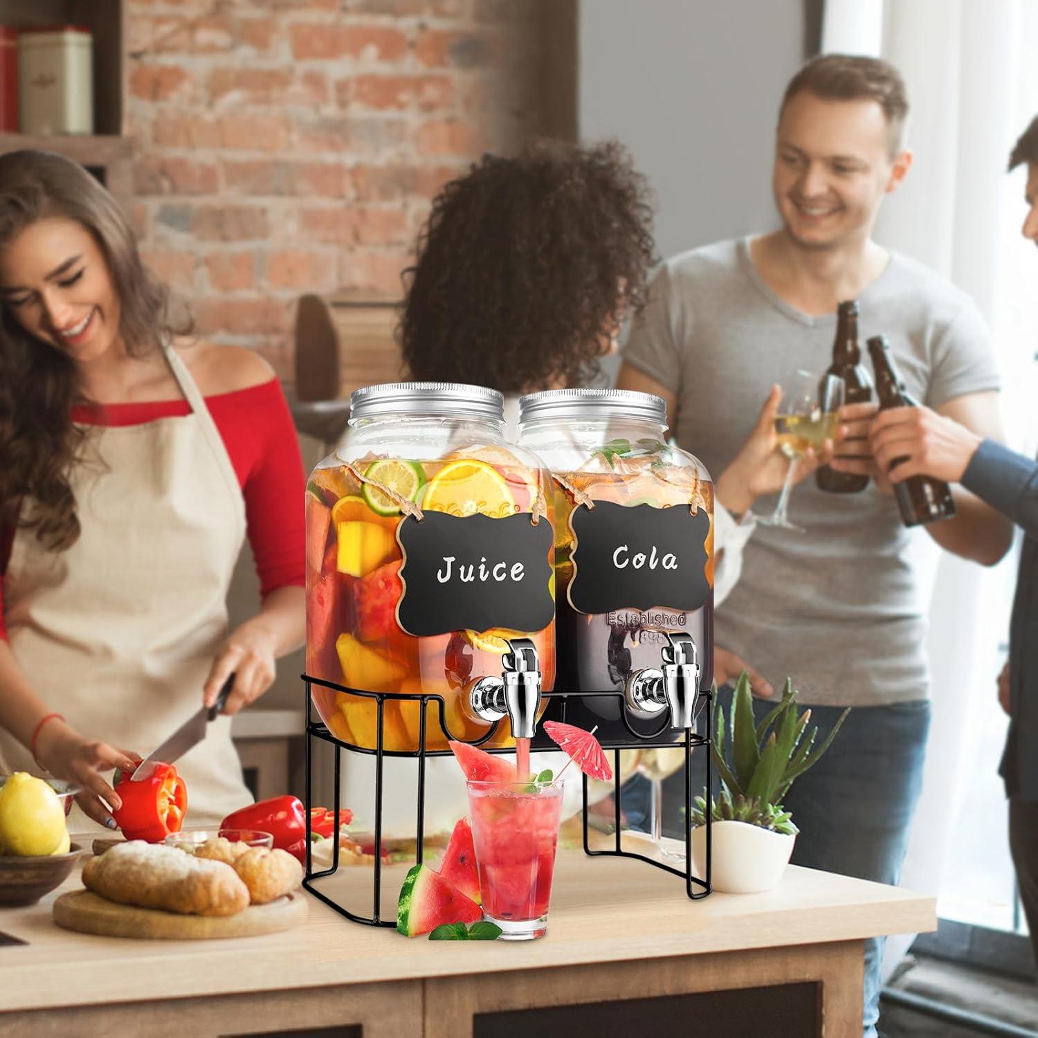 Dispensador de Bebidas de Vidrio Haotao 3.78L Retro Minimalista