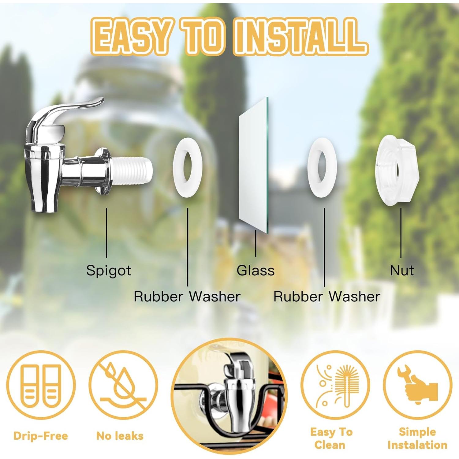 Dispensador de Bebidas de Vidrio Haotao 3.78L Retro Minimalista