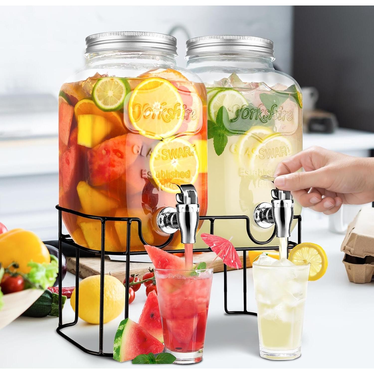 Dispensador de Bebidas de Vidrio Haotao 3.78L Retro Minimalista