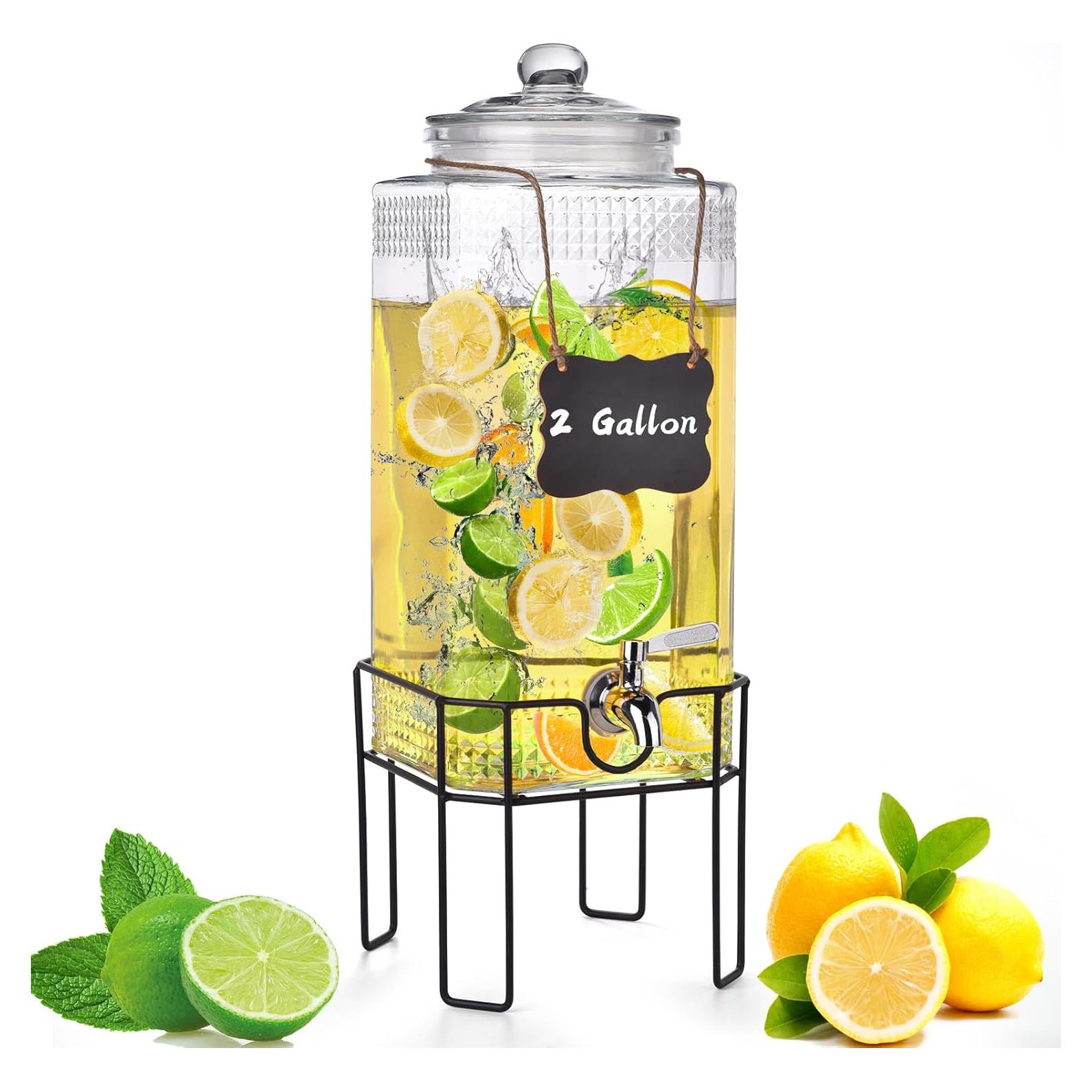 Dispensador de Bebidas de Vidrio Edycur 2 Galones con Grifo