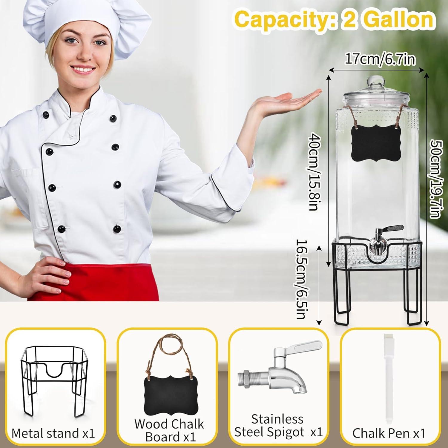 Dispensador de Bebidas de Vidrio Edycur 2 Galones con Grifo