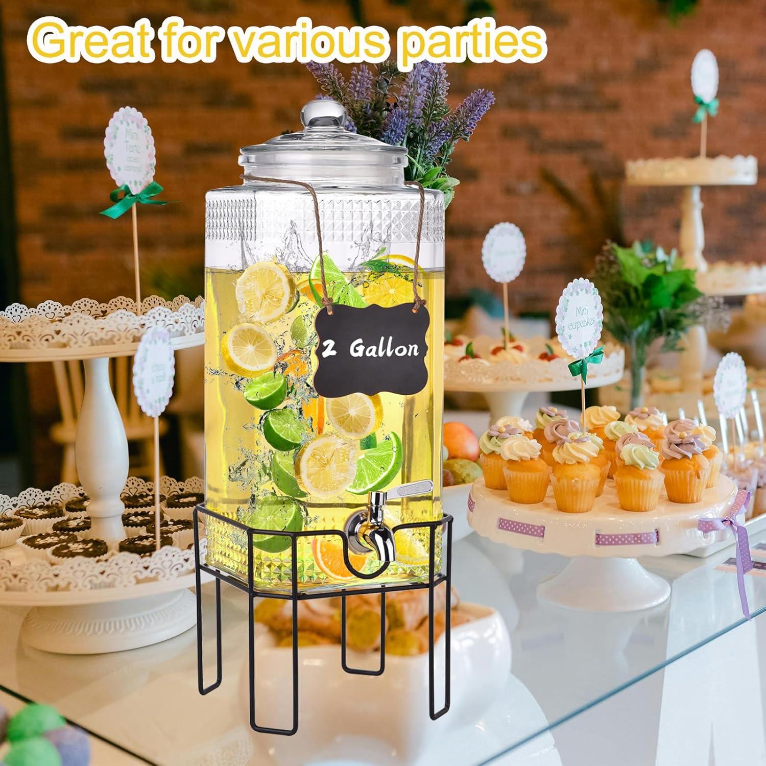 Dispensador de Bebidas de Vidrio Edycur 2 Galones con Grifo