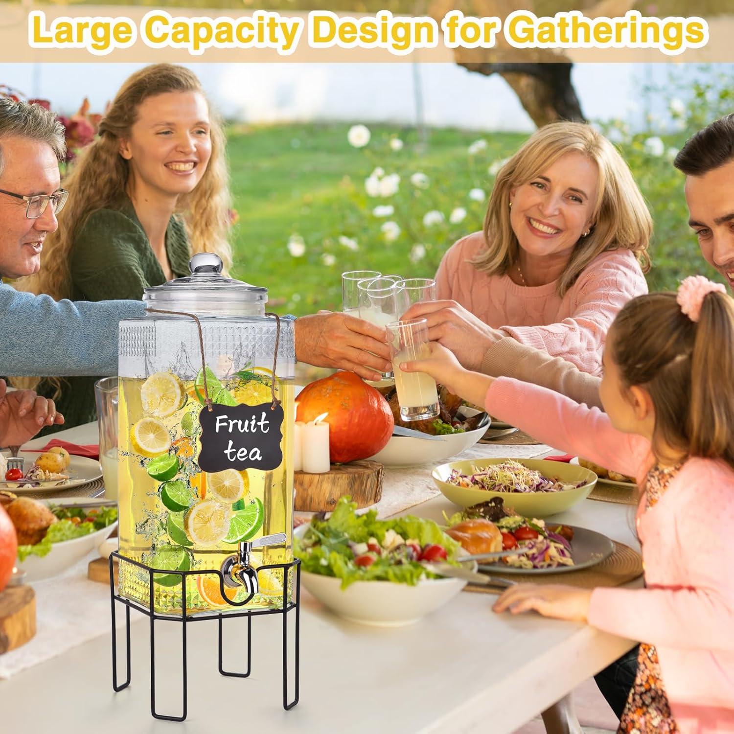 Dispensador de Bebidas de Vidrio Edycur 2 Galones con Grifo