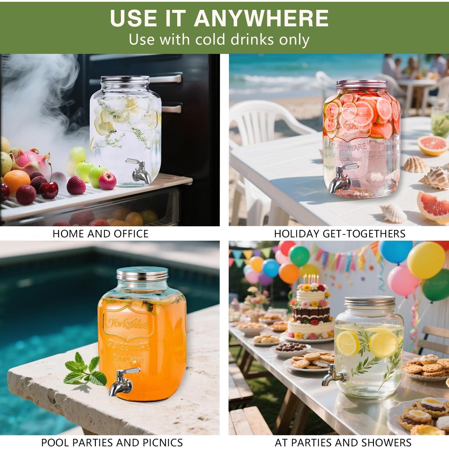 Dispensador de Bebidas de Vidrio FIMLOY 3.8L con Grifo Inoxidable