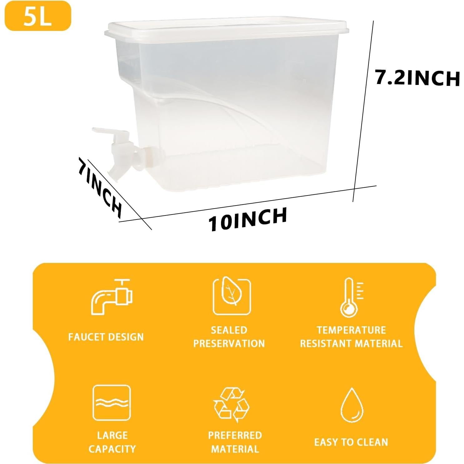 Dispensador de Bebidas BEWBBAT 4.9L con Grifo - 2 Paquetes