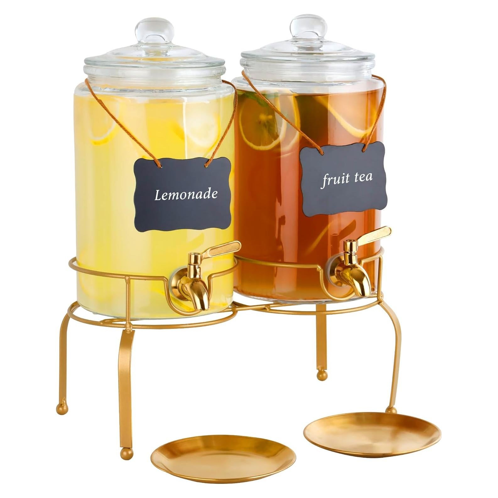 Dispensadores de Bebidas de Vidrio Quald, 2 Piezas 4 Litros