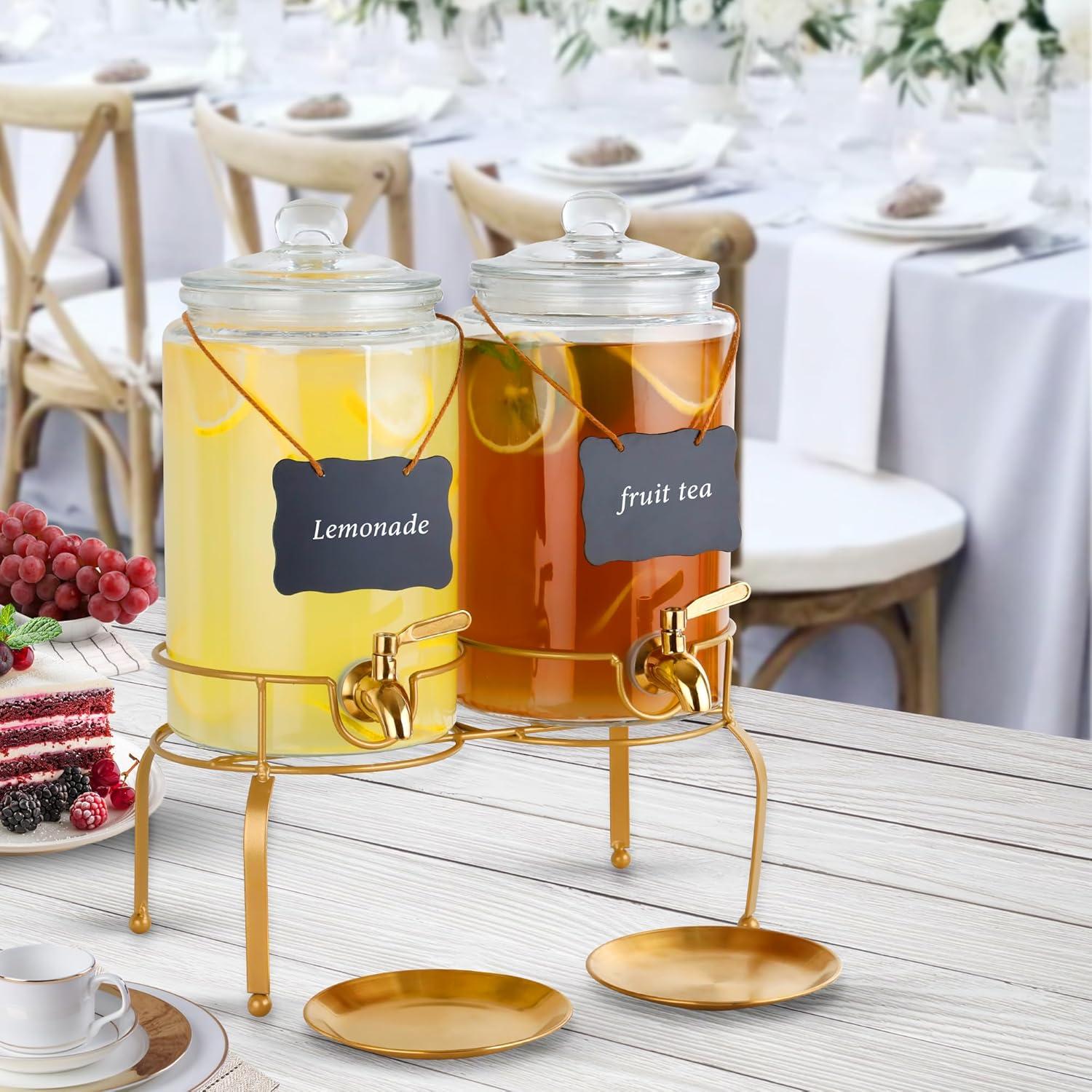 Dispensadores de Bebidas de Vidrio Quald, 2 Piezas 4 Litros