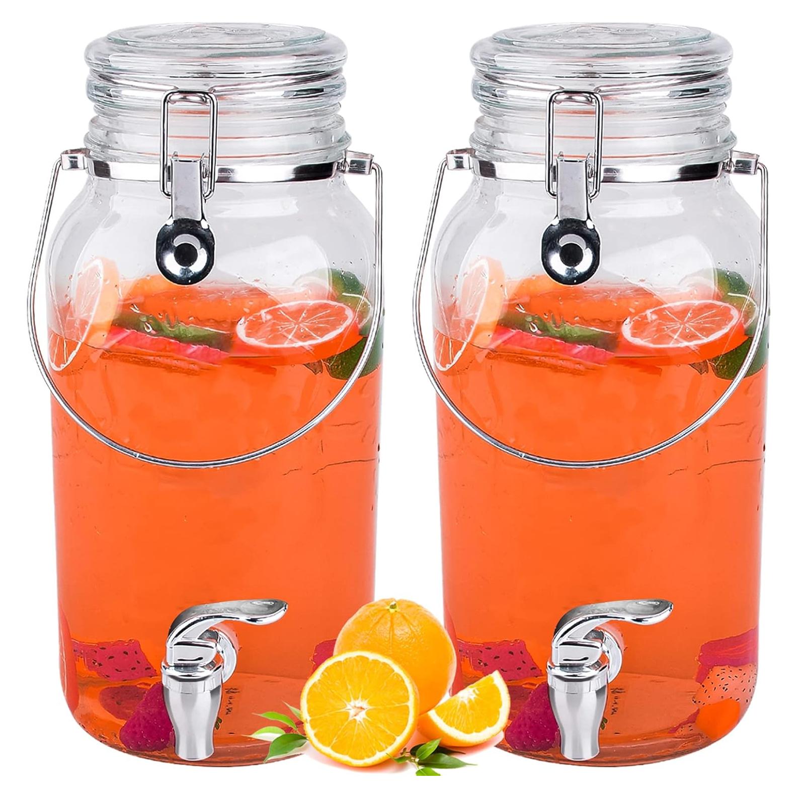 Dispensadores de Bebidas de Vidrio Eleganttime 3.78L - Paquete de 2