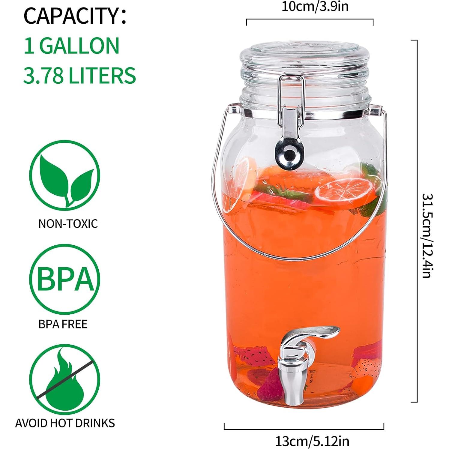 Dispensadores de Bebidas de Vidrio Eleganttime 3.78L - Paquete de 2