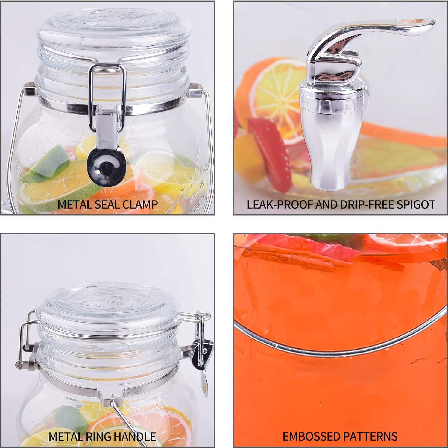 Dispensadores de Bebidas de Vidrio Eleganttime 3.78L - Paquete de 2