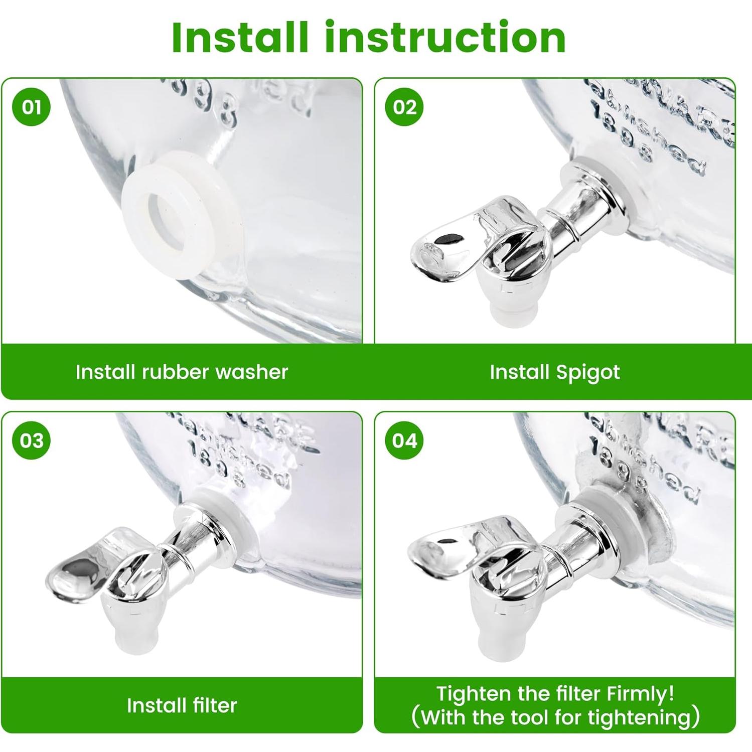 2 Dispensadores de Bebidas de Vidrio Quald 3.78L con Grifo