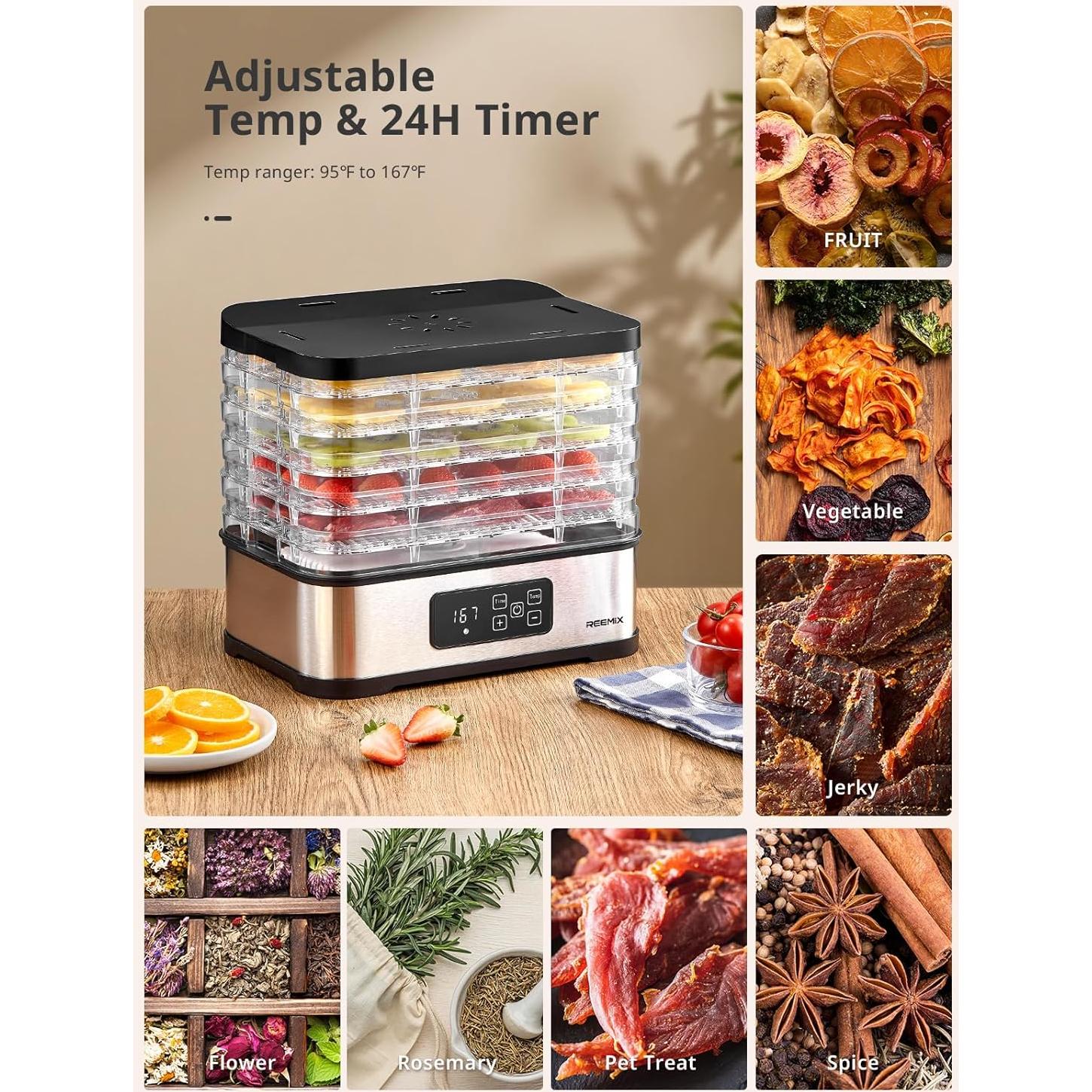 Deshidratadora de Alimentos Reemix GGJ-300B 5 Bandejas 120V