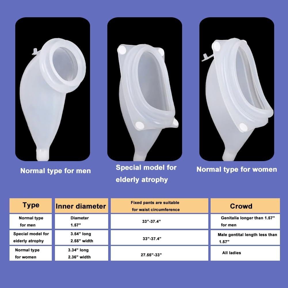 Urinario Femenino de Silicona Healva con Catéter a Prueba de Fugas