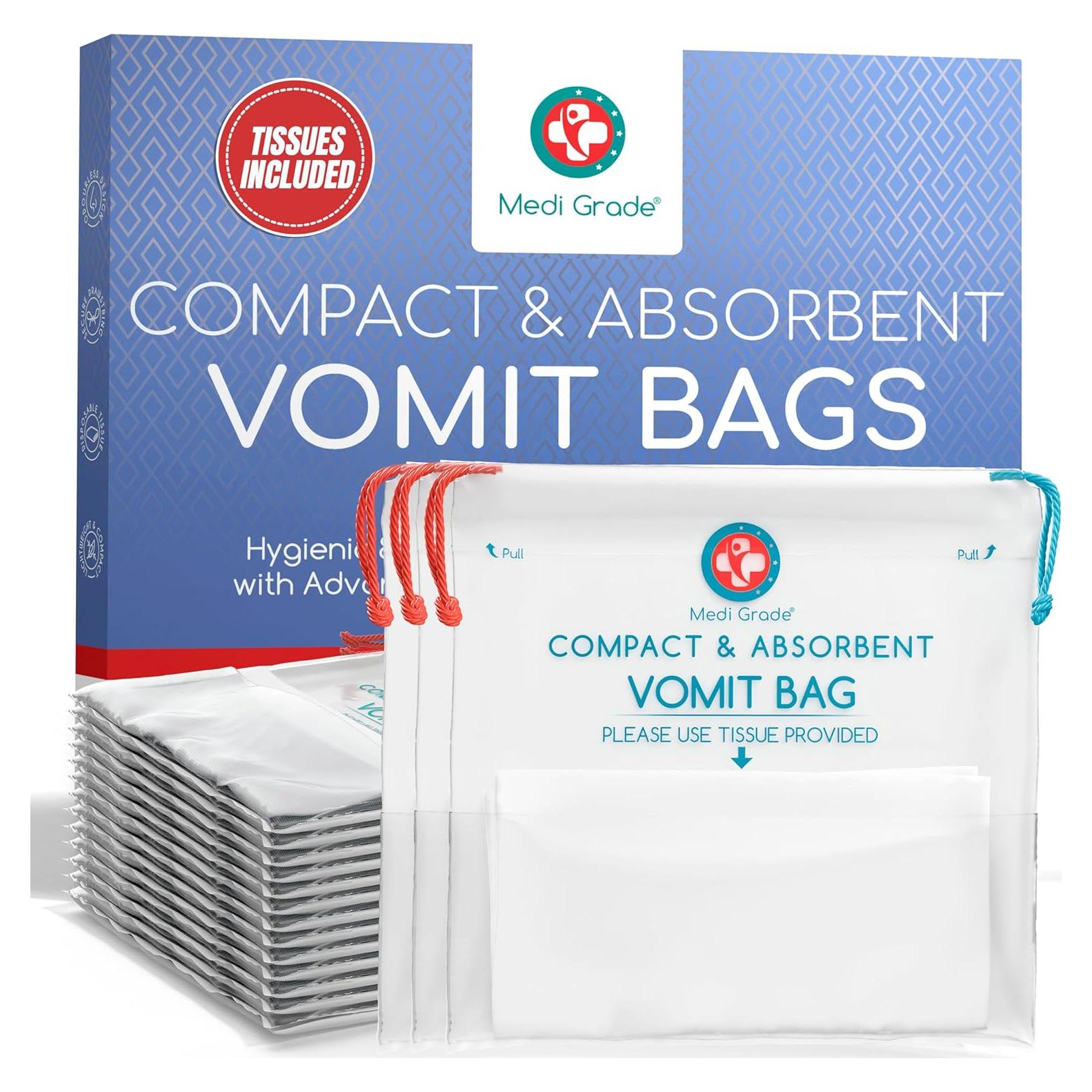 Bolsas Desechables para Vómito Medi Grade - 22 Piezas Absorbentes