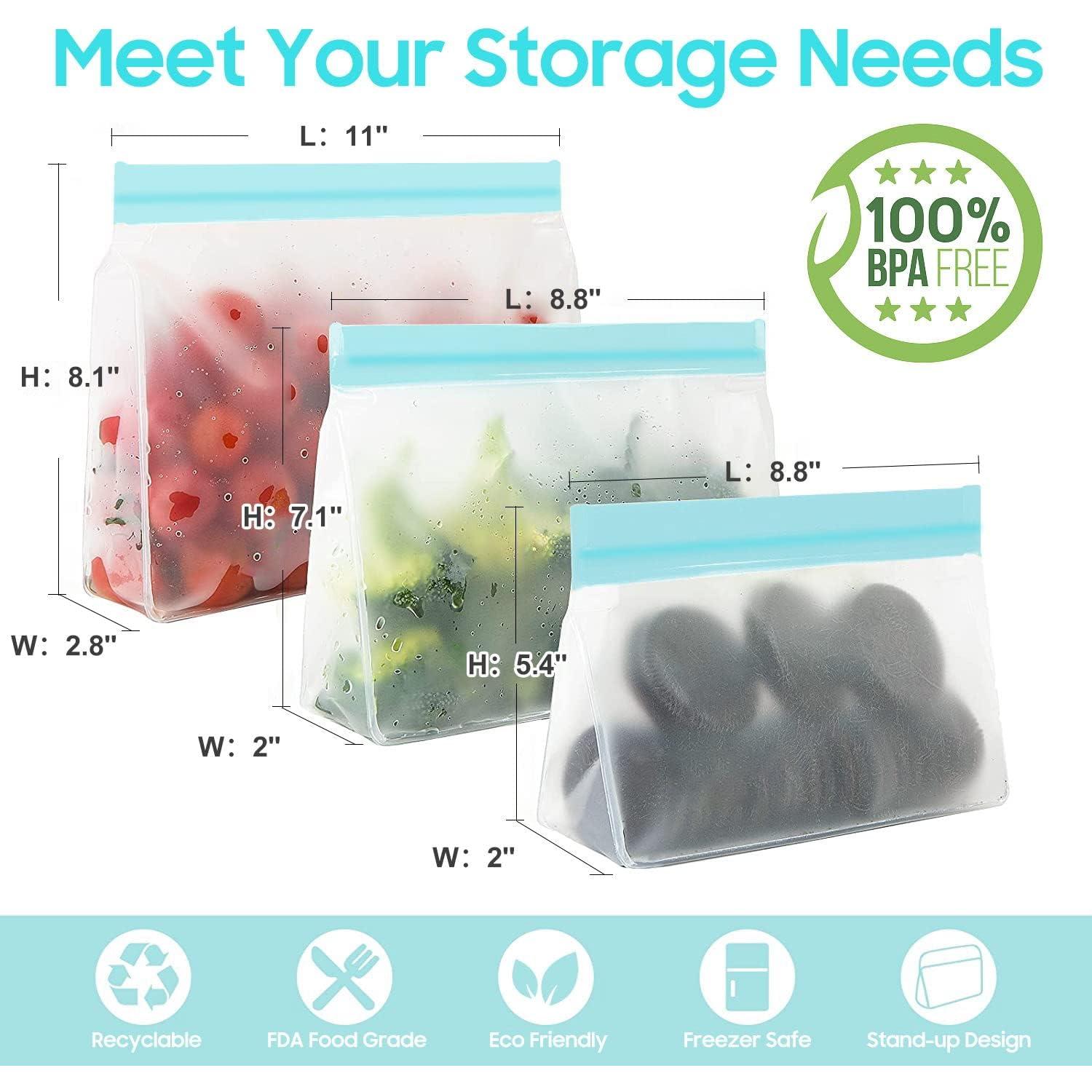 Bolsas de Almacenamiento Reutilizables ANDYKEN 10 Pzas 2 Galones