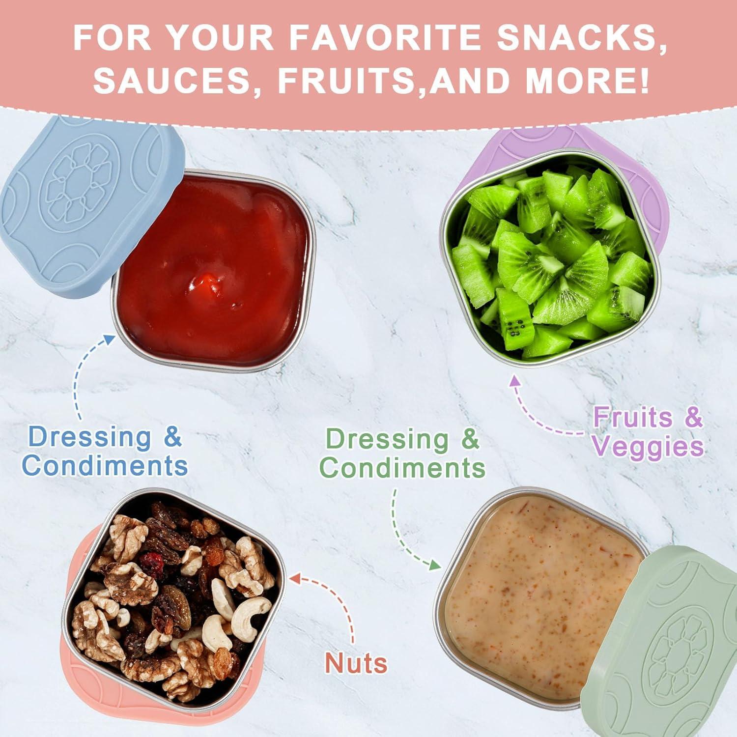 Caperci Contenedores de Acero Inoxidable 4 Pack 133g con Tapas