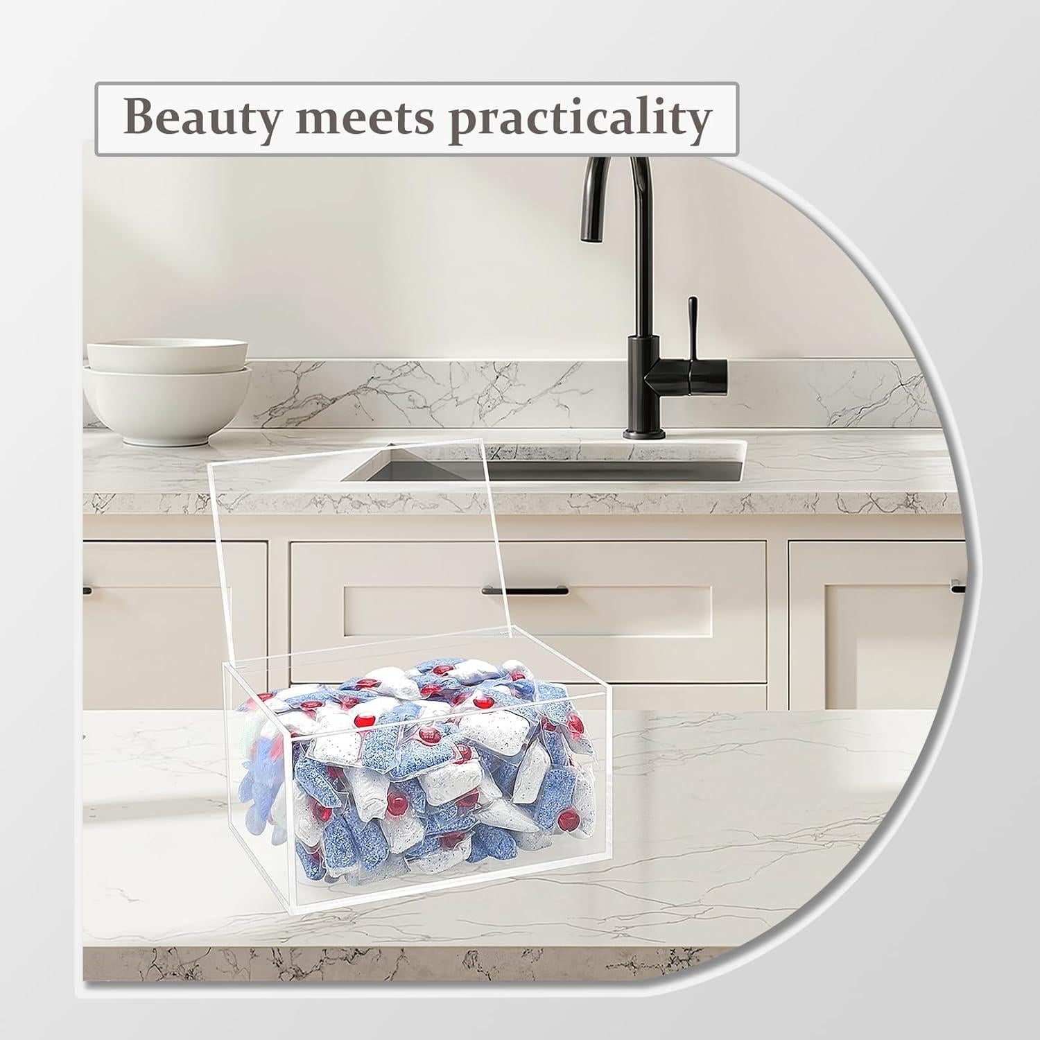 Caja de Almacenamiento para Cápsulas de Lavavajillas Bigfety Acrílico Transparente