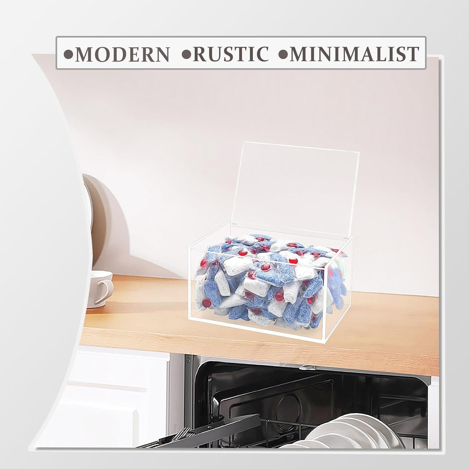 Caja de Almacenamiento para Cápsulas de Lavavajillas Bigfety Acrílico Transparente