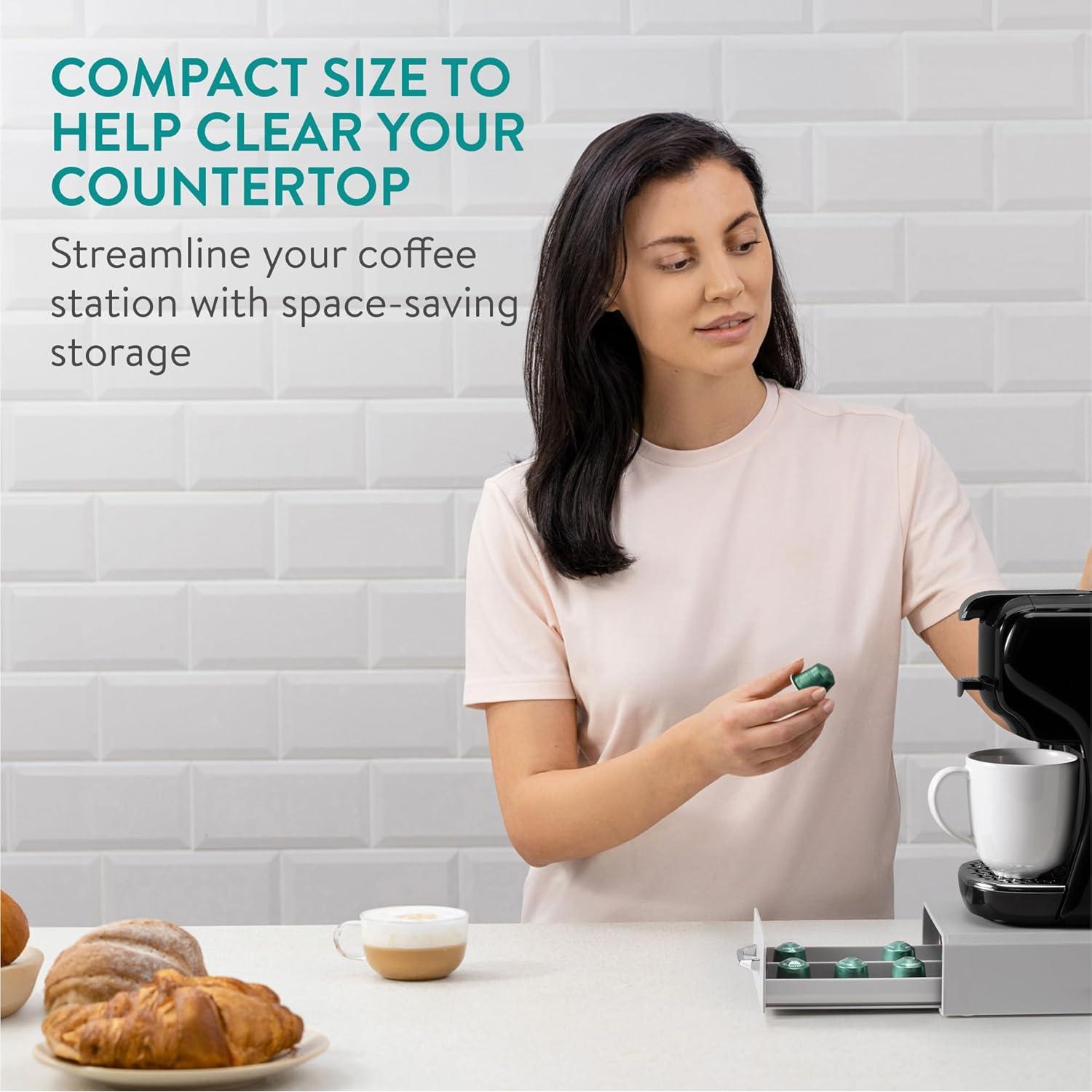 Soporte para cápsulas de café Navaris Gris - Organizador compacto